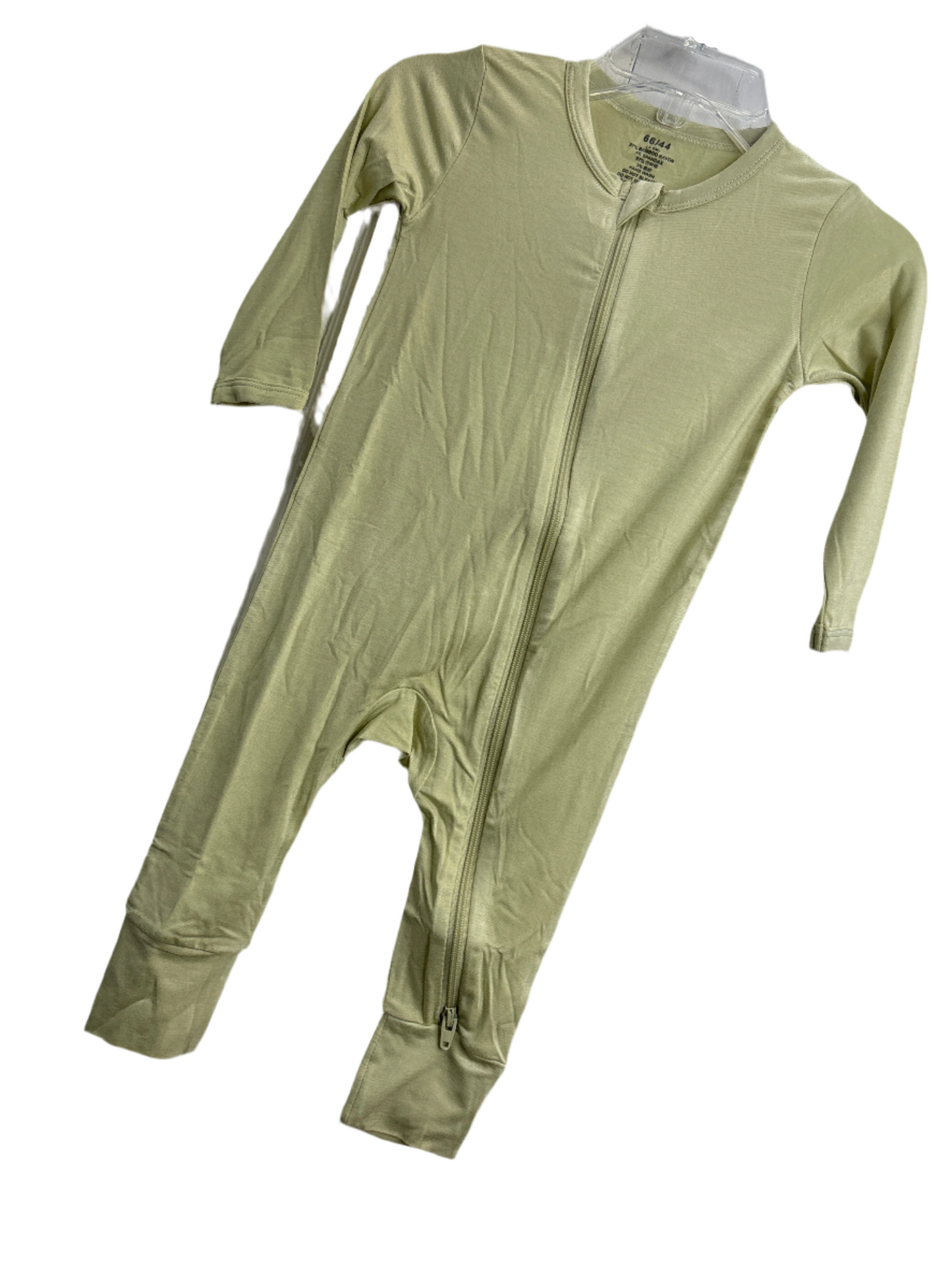 Bamboo Zip Up Romper Pastel Green