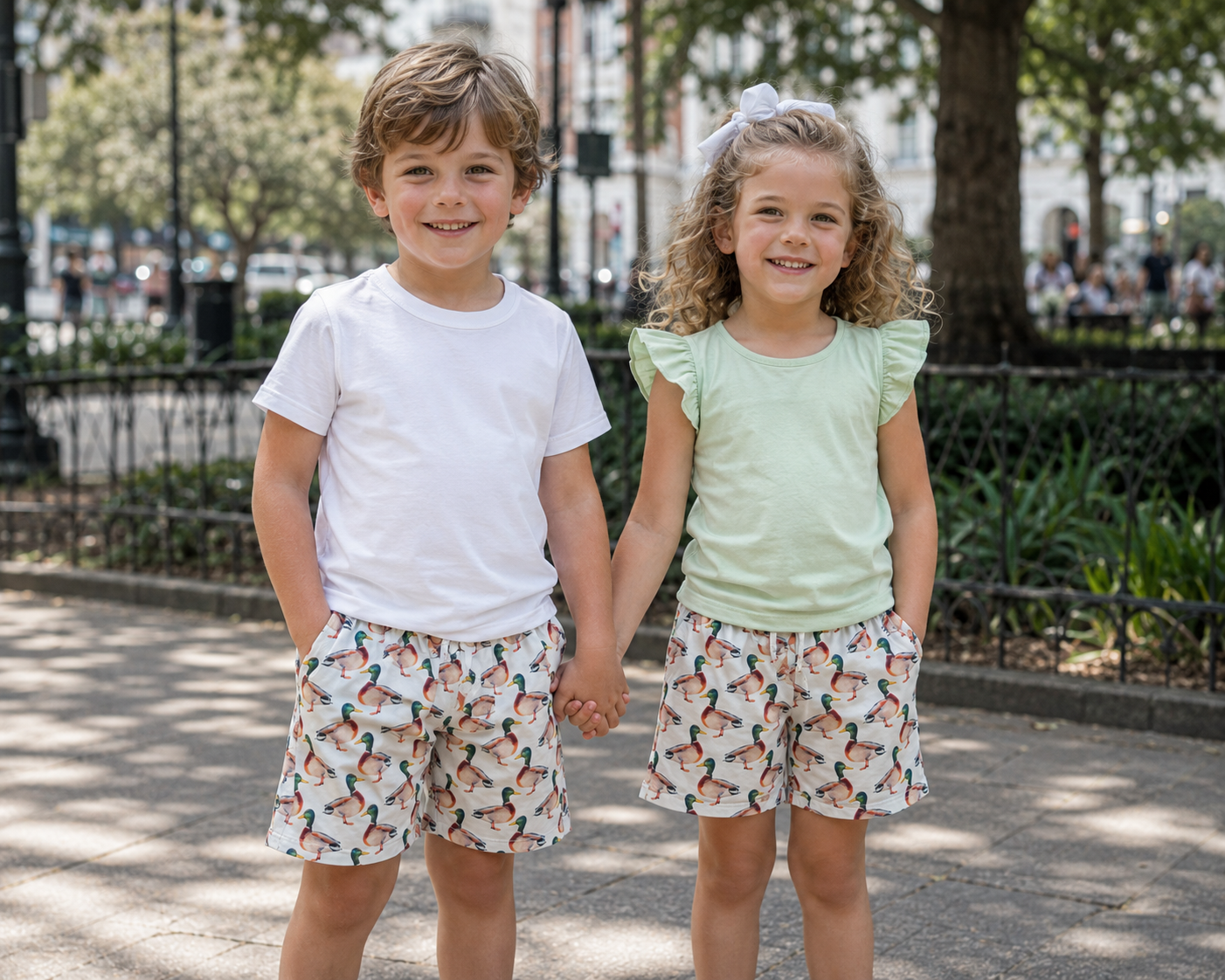 Mallard, ducks, New Orleans, hunting shorts, kids, boutique, clothing, 