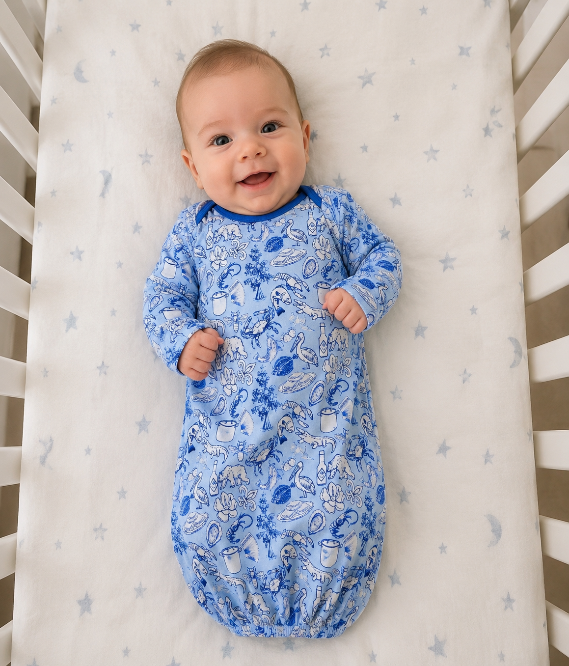 LOUISIANA, toile bamboo baby gown
