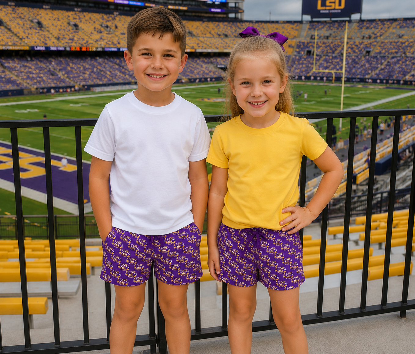 LSU tiger eye kids shorts (Offically Licensed)