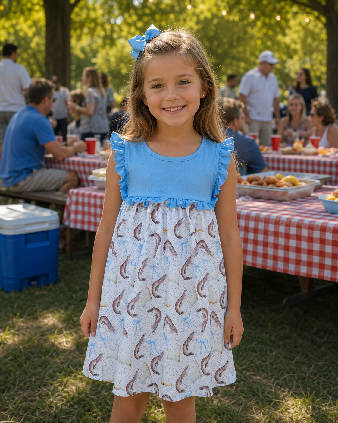 Girls dress Gulf Coast boutique shrimp clothing, Louisiana, Alabama, Mississippi, Florida