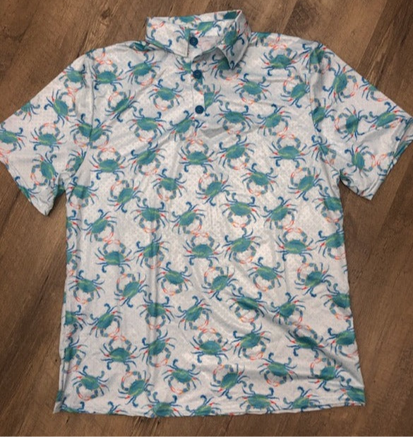 Aqua Crab Men's Polo Shirt