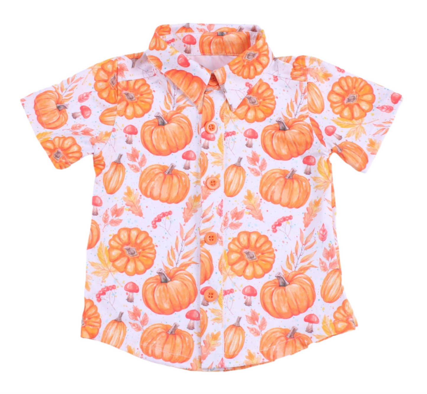 Pumpkin Splatter Button Down kids