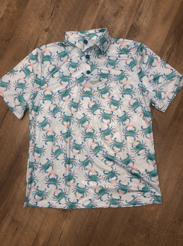 Aqua Crab Men's Polo Shirt