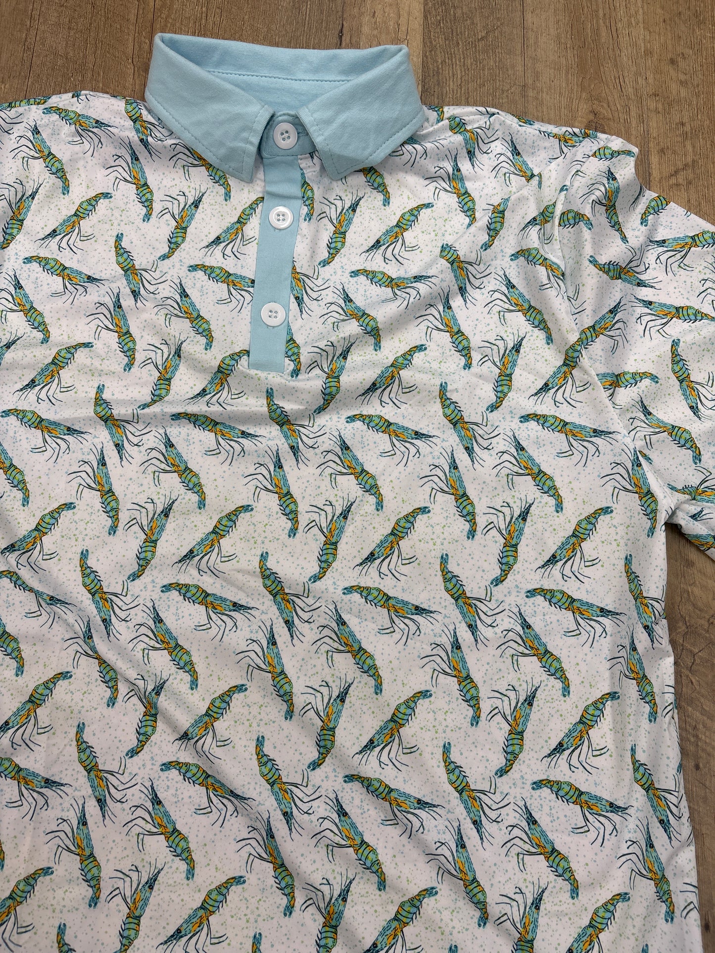 Baby Blue Shrimp Adult Polo