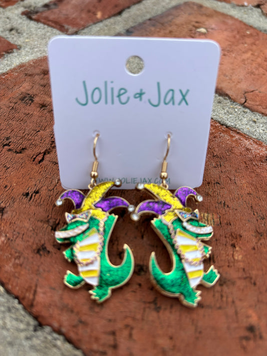 Jester Gator hook earrings