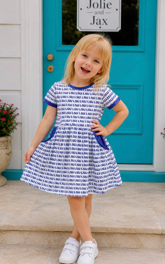 Louisiana State University LSU logo dress with pockets Tigers