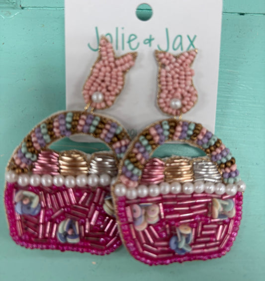 Easter Basket Beaded Earrings