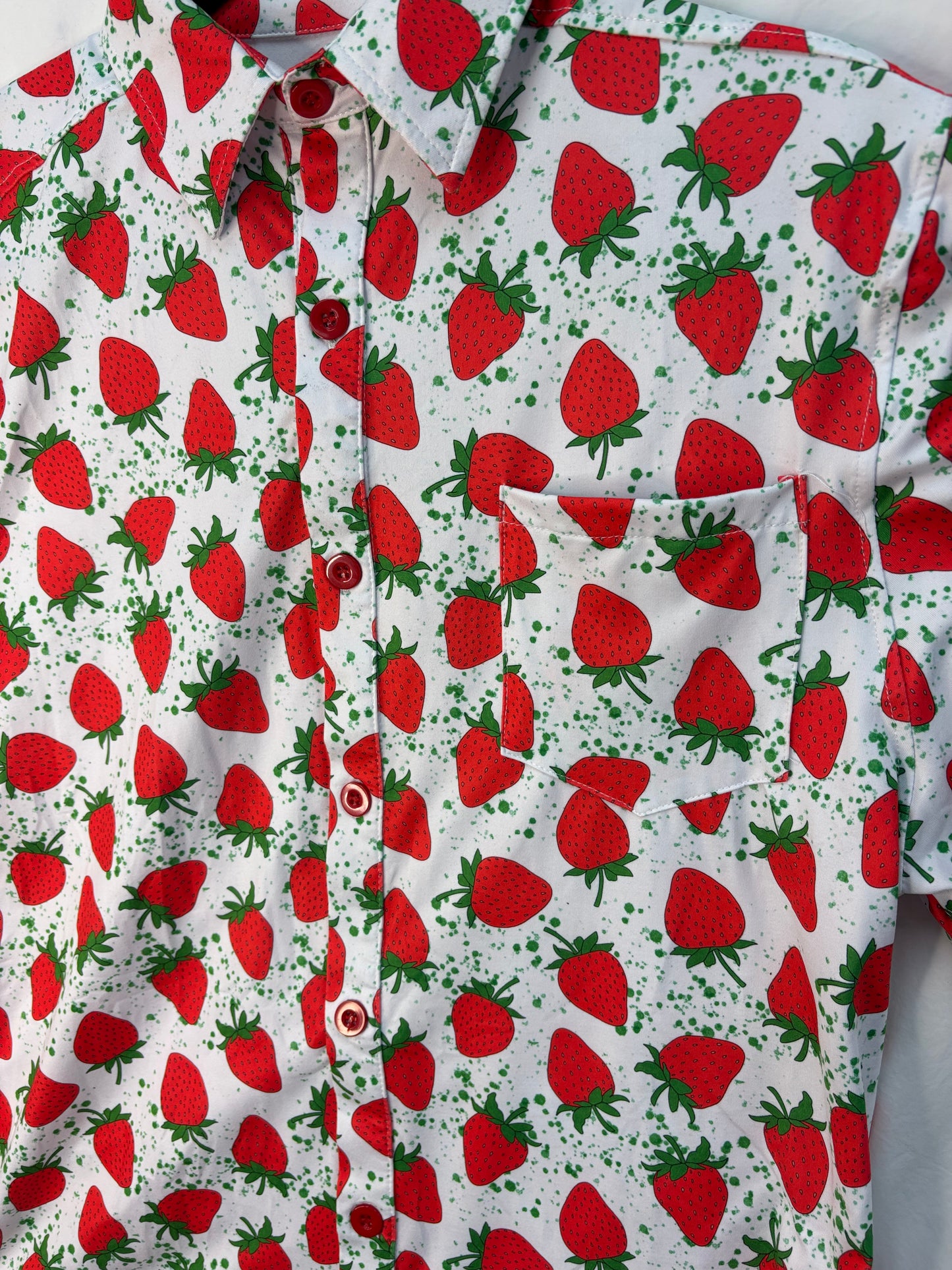 Strawberry Men’s Button Down Shirt