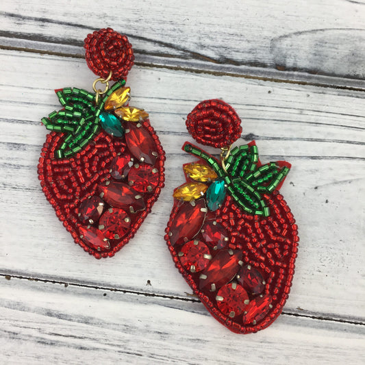 Strawberry Rhinestone Earrings