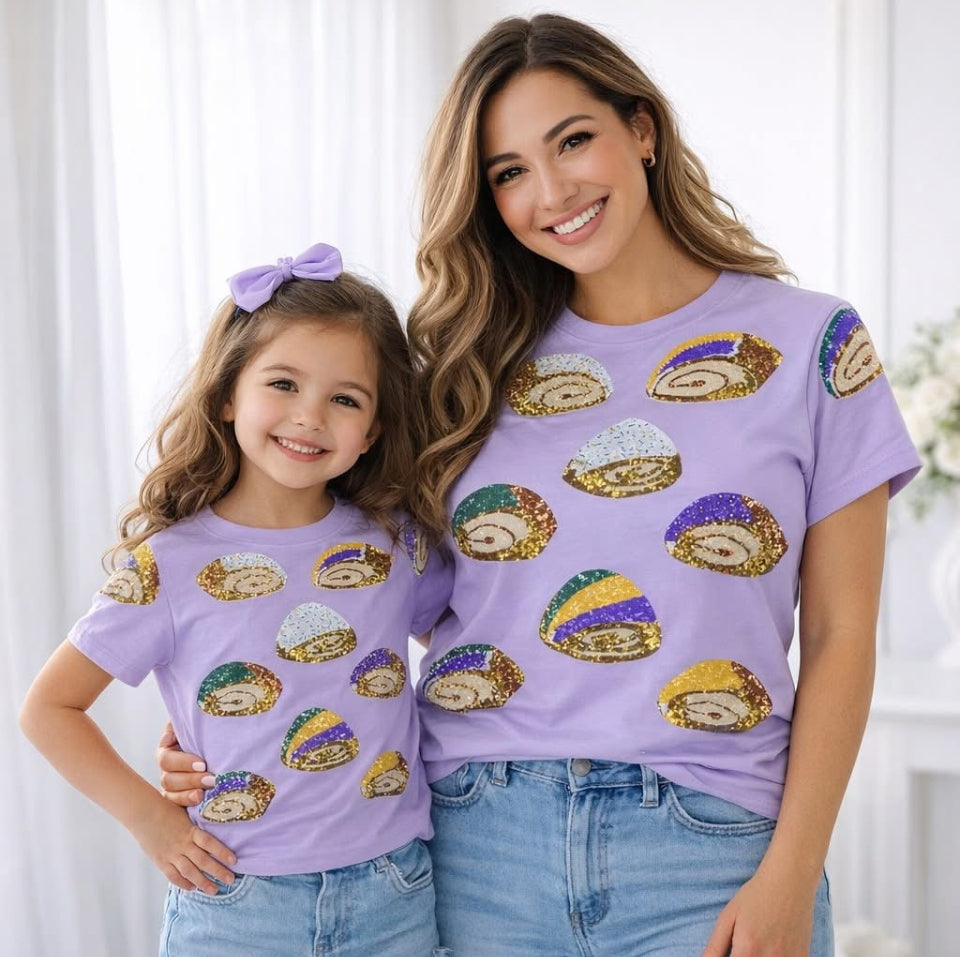 Sequin King Cake Kid's Shirt