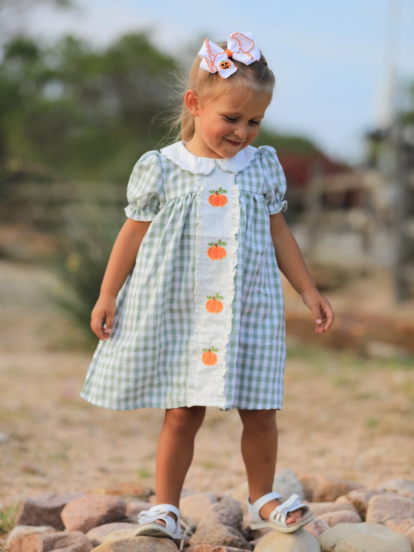 Girls pumpkin dress fall Halloween