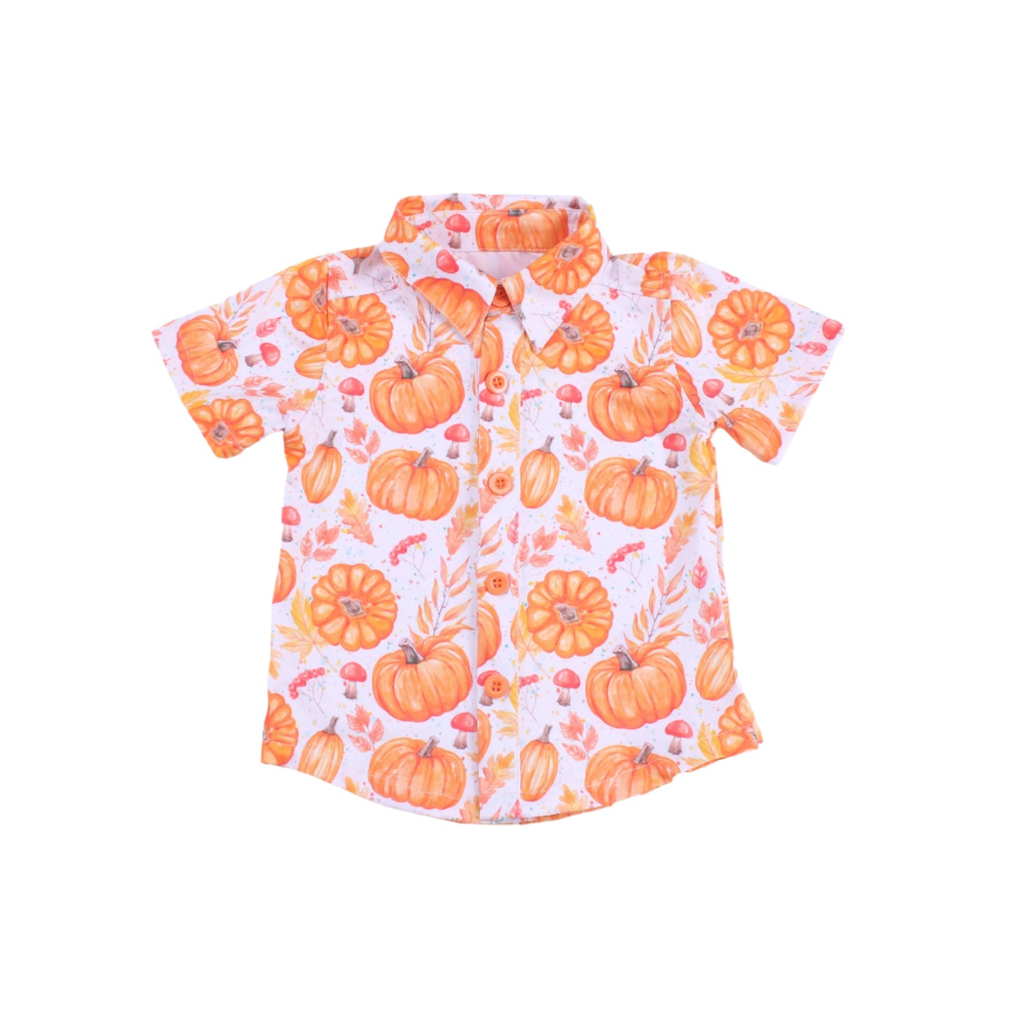 Pumpkin Splatter Button Down kids