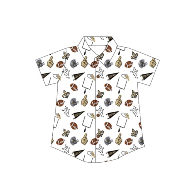 Fleur De Lis Football Adult Button Down