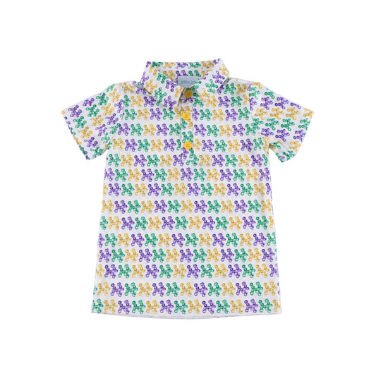 Bead Dog Mardi Gras kid's Polo
