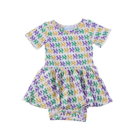 Bead Dog Mardi Gras Skirted Bubble