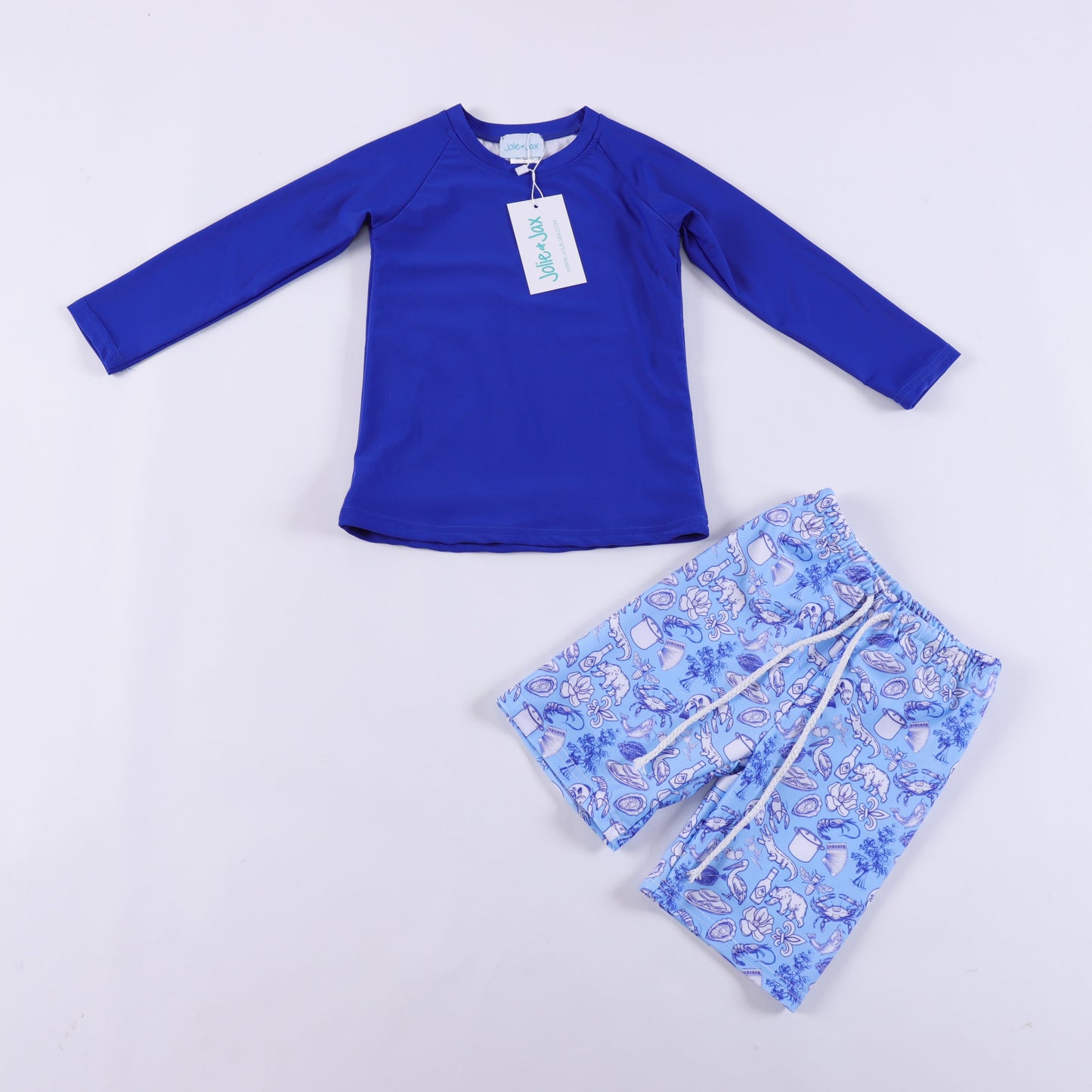 Boys Cajun Toile swim suit set