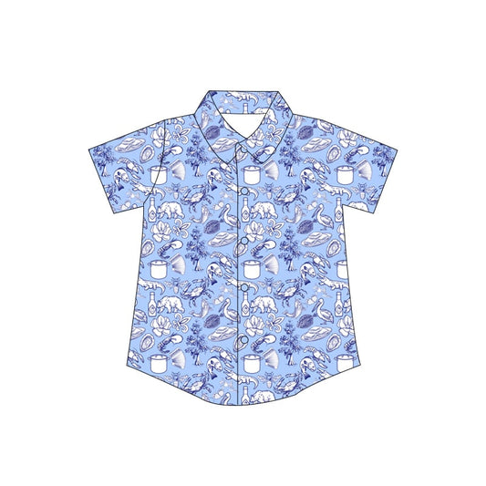 Cajun Toile Button Down kids