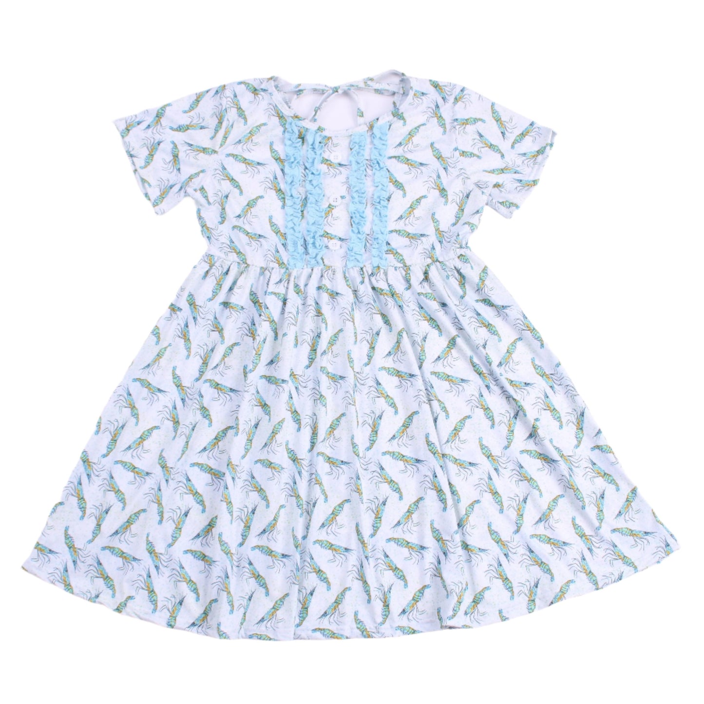 Baby Blue Shrimp Ruffle Dress