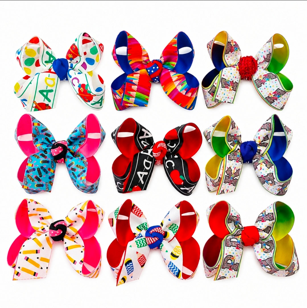 Back to school hair bows