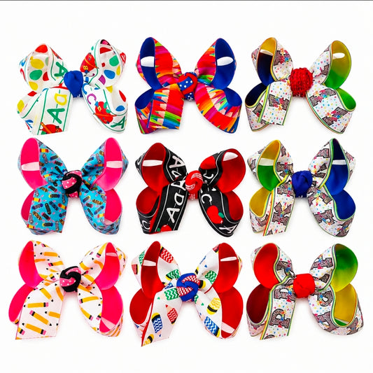 Back to school hair bows