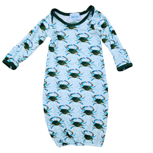 Green Crab Bamboo Baby Gown