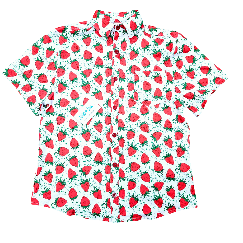 Strawberry Men’s Button Down Shirt