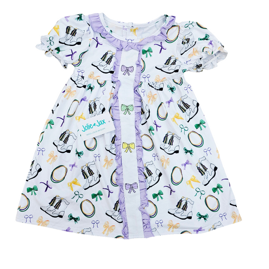 Boots and Bows Embroidered GIrls Dress