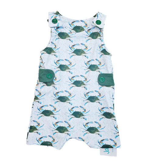 Green crab, LOUISIANA boys John John children’s clothing, New Orleans