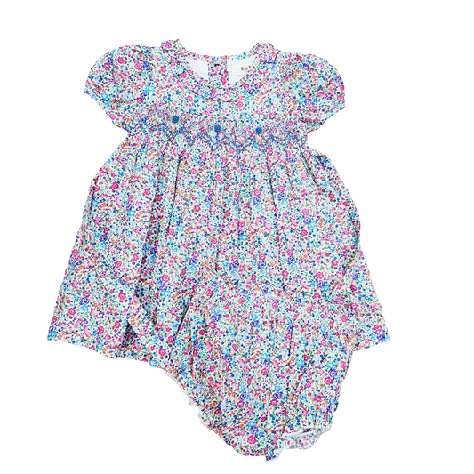 Pink & Blue Floral Smocked Set