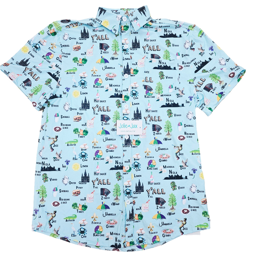 Cajun ABC’s Men’s Button Up Shirt