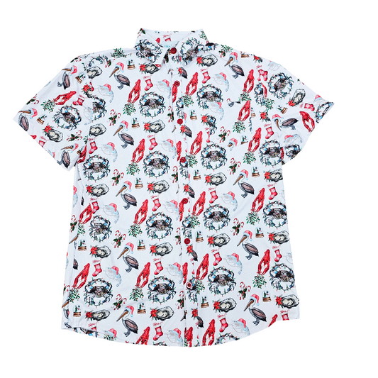 Coastal Christmas men's button up