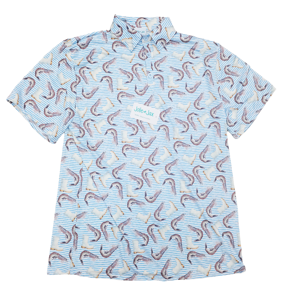 Shrimp and Boot Stripe Polo Adult