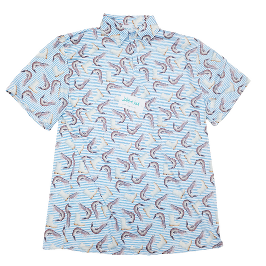 shrimp boot adult polo shirt seafood new orleans louisiana