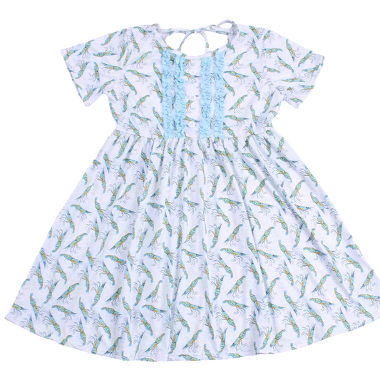 Baby Blue Shrimp Ruffle Dress