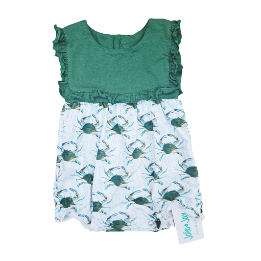 Crab green dress girls children clothes outfit