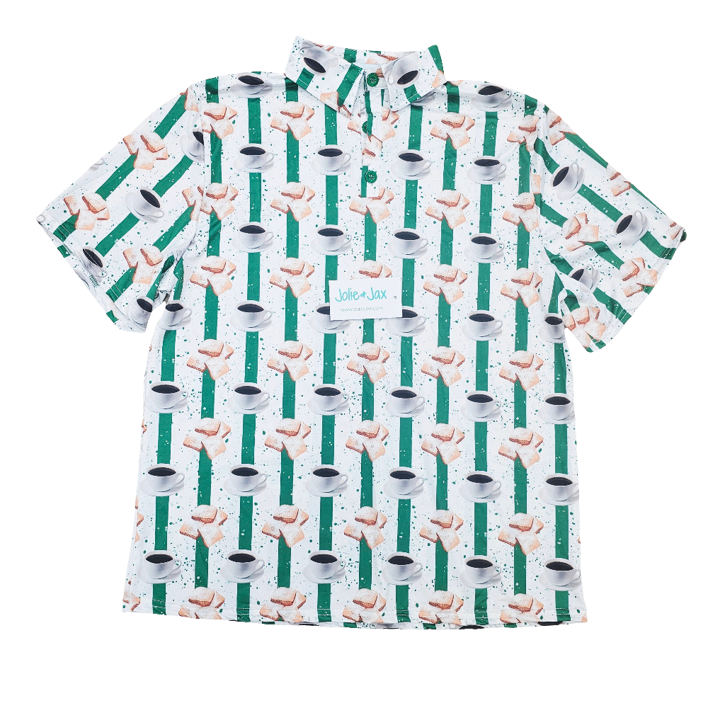 Beignet Stripe Polo Adult Shirt