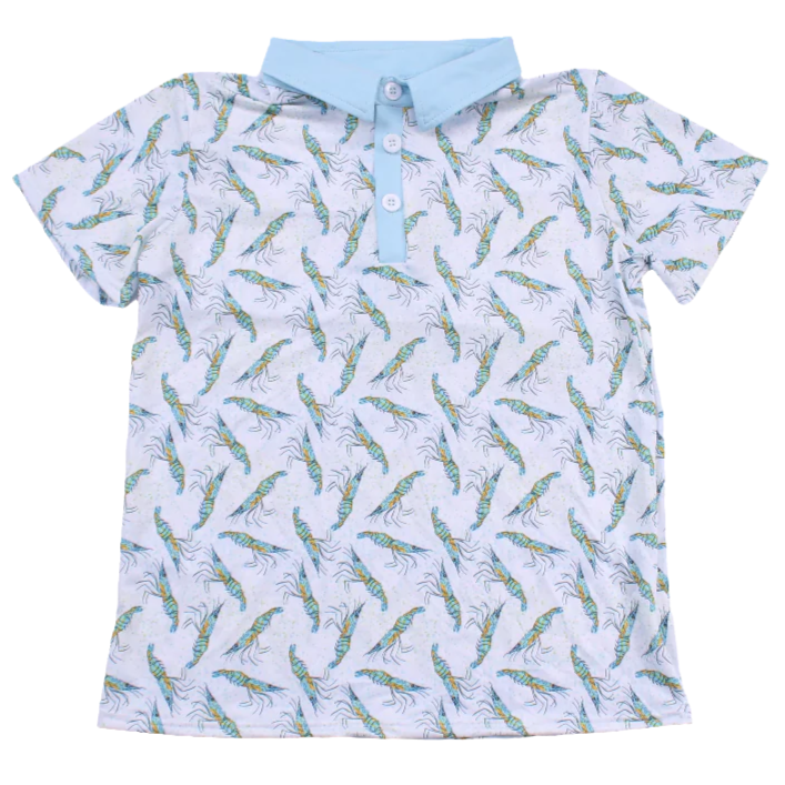 Baby Blue Shrimp Polo Kids