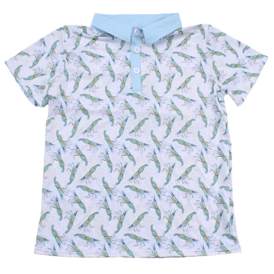 Baby Blue Shrimp Polo Kids