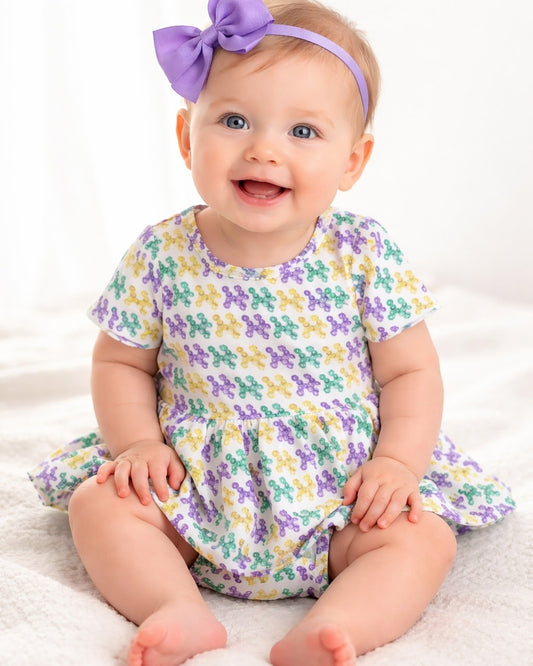 Bead Dog Mardi Gras Skirted Bubble