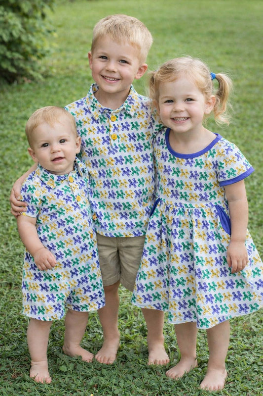 Bead Dog Mardi Gras Kid's Polo