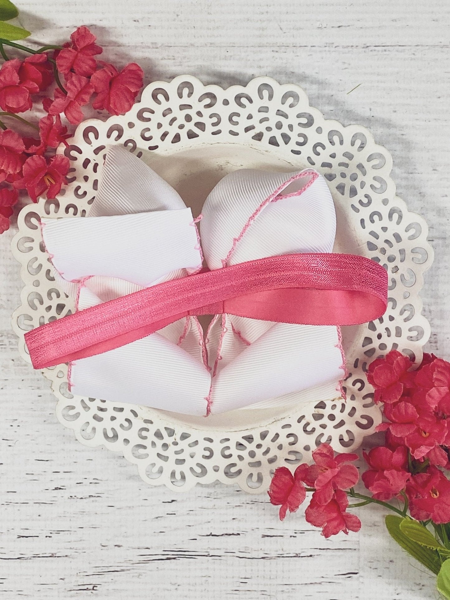 Birthday Cake Embroidered Moonstitch Hair Bow | Clip or Headband