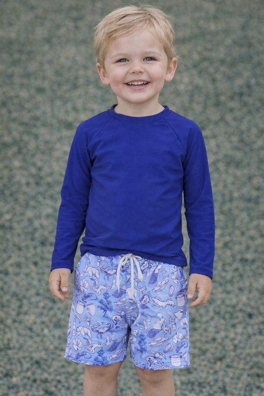 cajun toile boys swil suit and rasher shirt 
