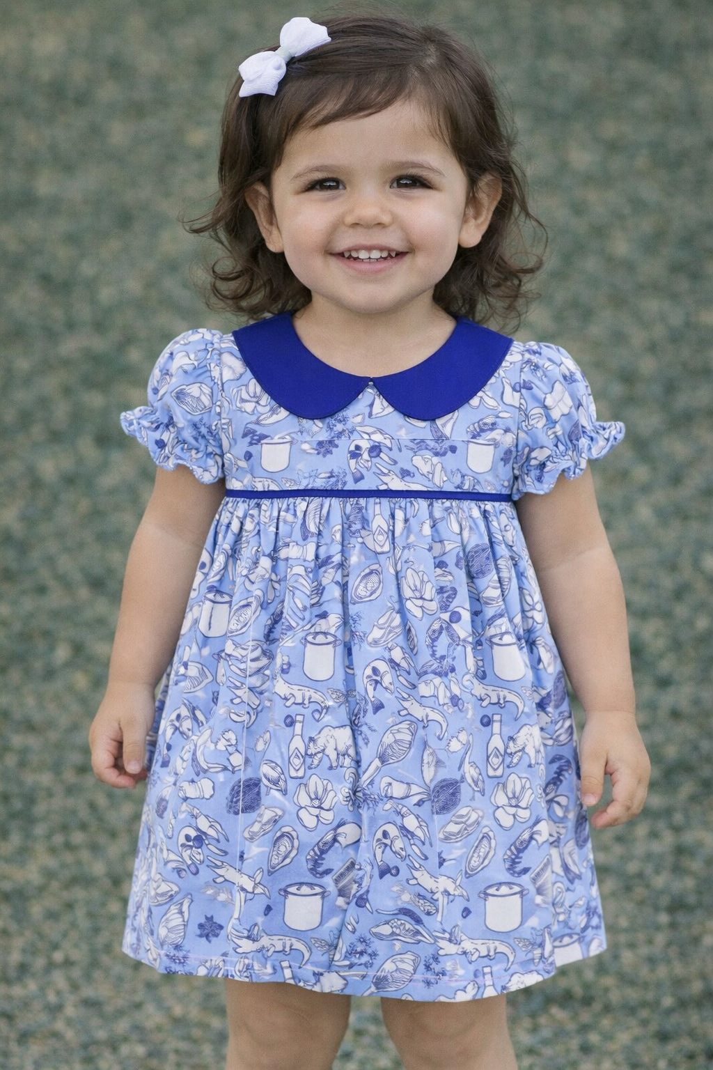 cajun toile bluee dress new orleans Louisiana
