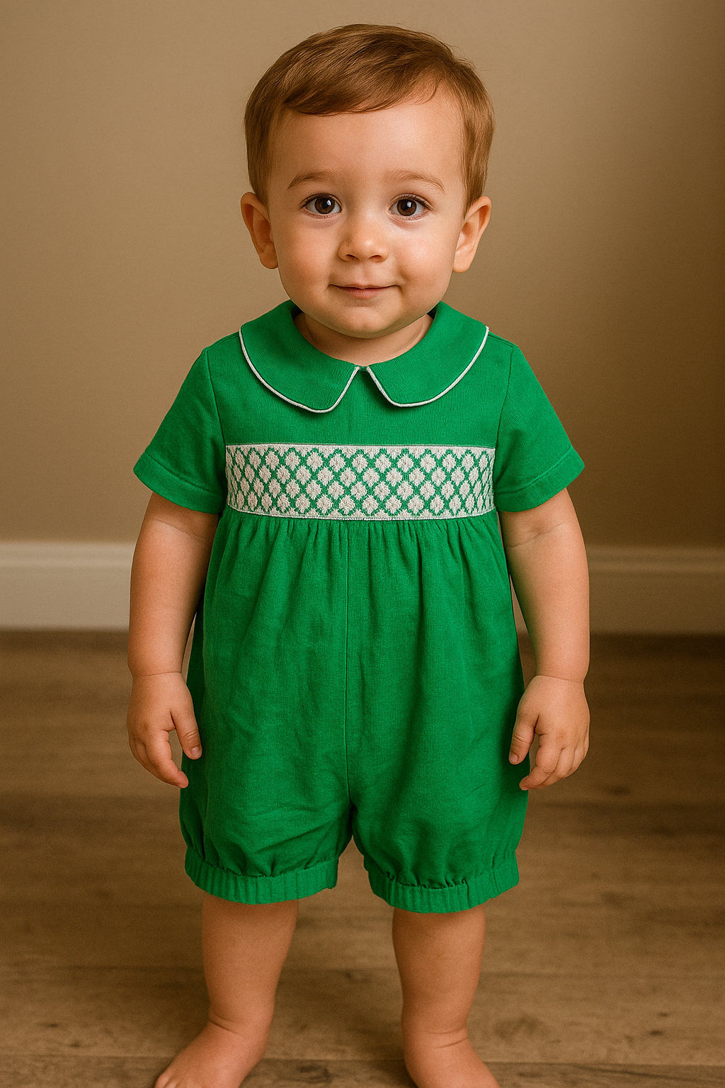 Smocked Corduroy Romper