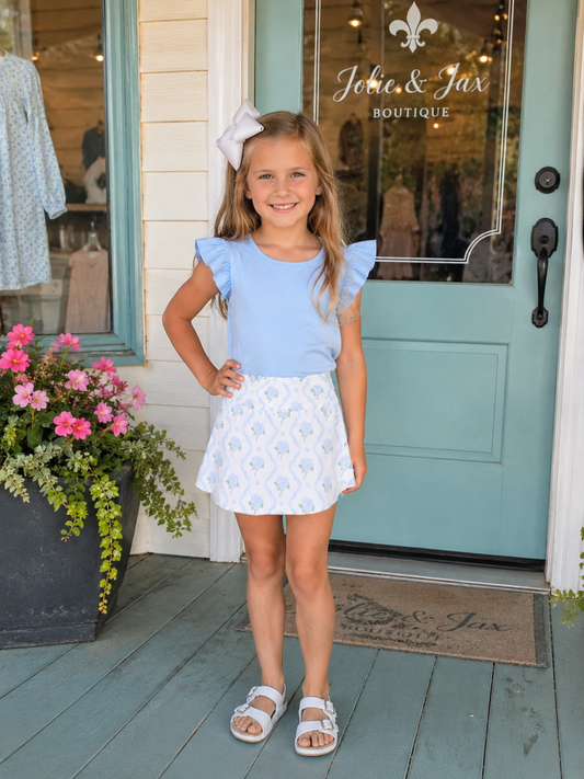 Hydrangea Kids Yoga Skort