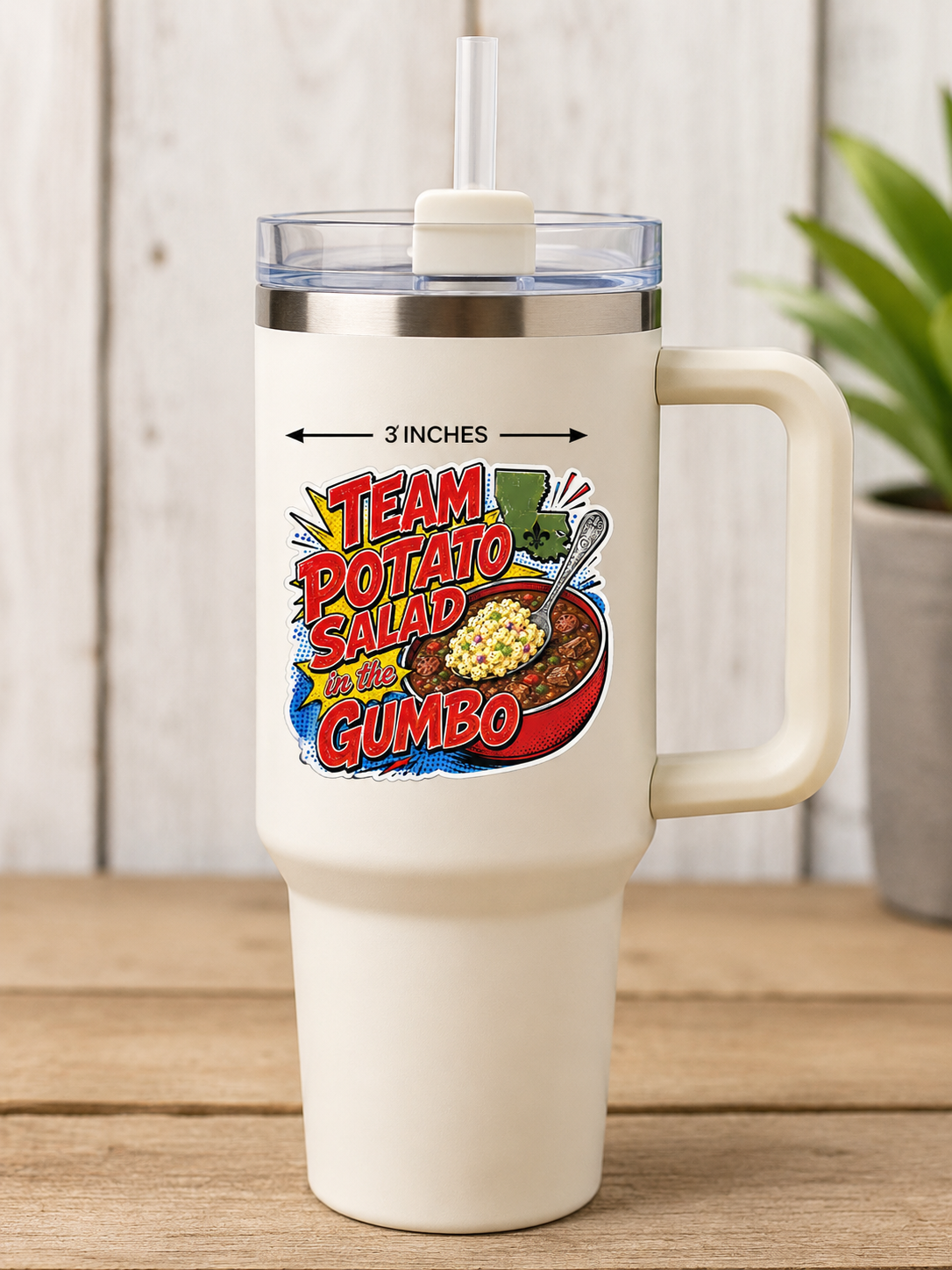 Team Potato Salad in the Gumbo – 3" Waterproof Vinyl Louisiana Sticker