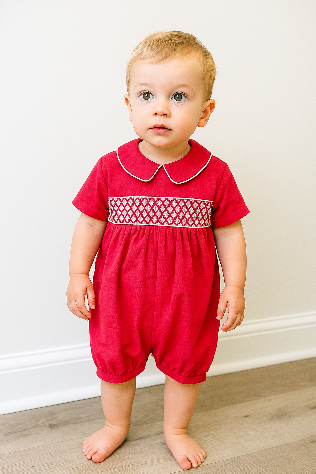 Smocked Corduroy Romper