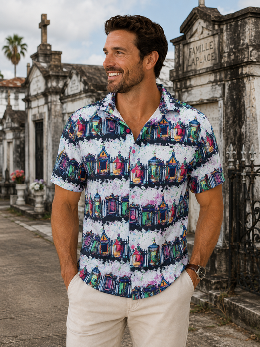 New Orleans tombstone spooky scary men’s shirts