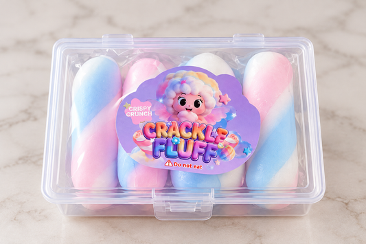 Crackle Fluff Cotton Candy Crunch Squishies – 4 Pack